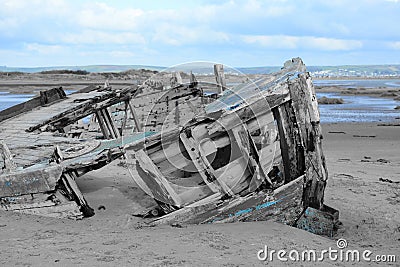 Shipwreck at crow point Stock Photo