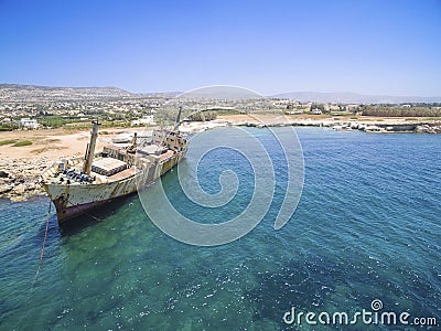 Shipwreck EDRO III, Pegeia, Paphos Stock Photo