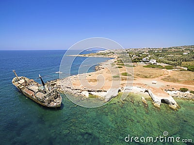 Shipwreck EDRO III, Pegeia, Paphos Stock Photo