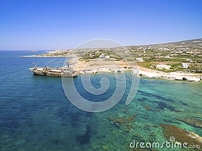 Shipwreck EDRO III, Pegeia, Paphos Stock Photo