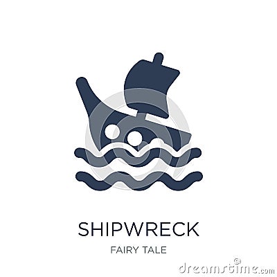 Shipwreck icon. Trendy flat vector Shipwreck icon on white background from Fairy Tale collection Vector Illustration