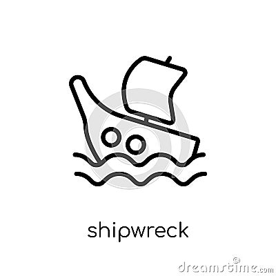 Shipwreck icon. Trendy modern flat linear vector Shipwreck icon Vector Illustration