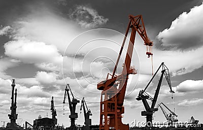 Shipyard Industry in Gdansk Stock Photo