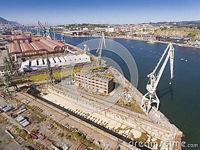 Shipyard in Sestao, Bizkaia, Basque Country Stock Photo