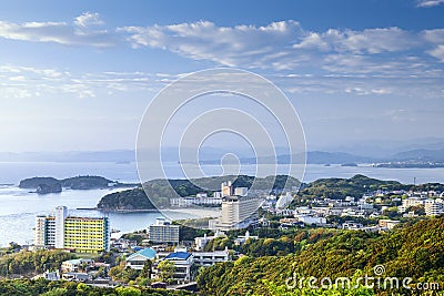 Shirahama, Japan Beachfront Skyline Stock Photo