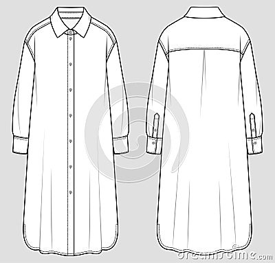 Shirt dress. Vector illustration Vector Illustration