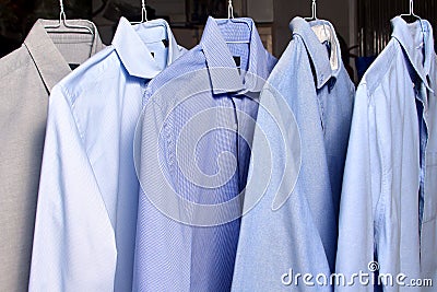 Ironed shirt at the dry cleaners Stock Photo