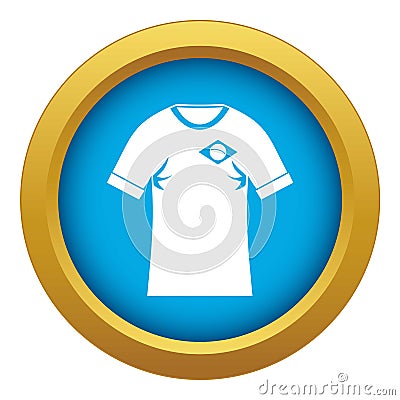 Shirt with flag of Brazil sign icon blue vector isolated Vector Illustration