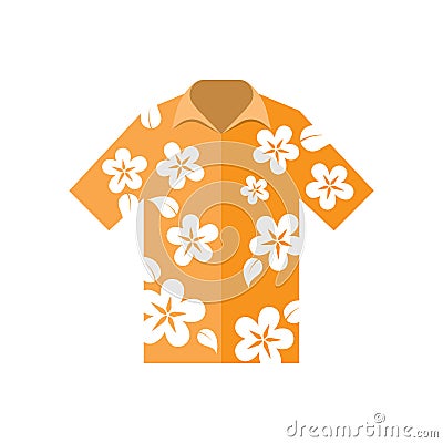 Shirt hawaiian flowers vector illustration Vector Illustration