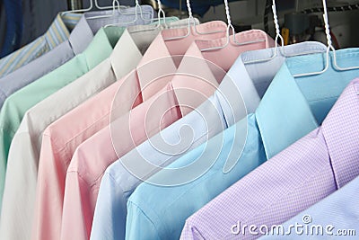 Shirt ironed in dry cleaner Stock Photo