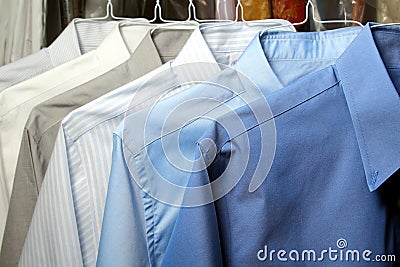 Shirt ironed in dry cleaner Stock Photo