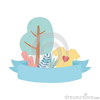 Shirt love heart plants charity and donation concept Vector Illustration