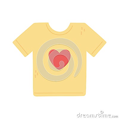 Shirt love heart print on white background Vector Illustration