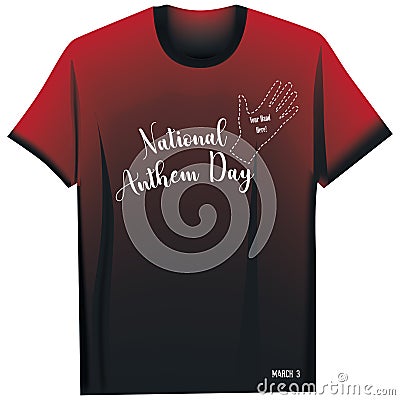 Shirt for National Anthem Day Vector Illustration