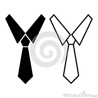 Shirt and tie icon, black flat and outline design. Vector illustration Cartoon Illustration