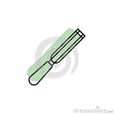 Shisel, sharp with color shadow vector icon in construction tools set Vector Illustration
