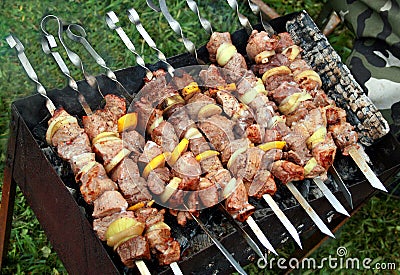 Shish kebab (shashlik) Stock Photo