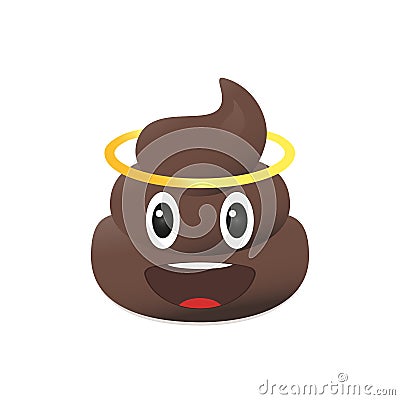 Shit emoji. Poo emoticon. Poop face isolated. Vector Illustration