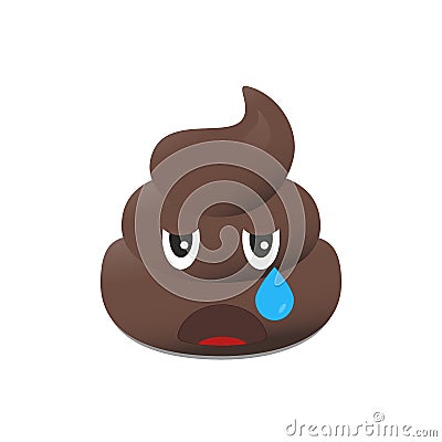 Shit emoji. Poo emoticon. Poop face isolated. Vector Illustration