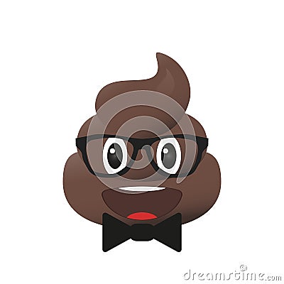 Shit emoji. Poo emoticon. Poop face isolated. Vector Illustration