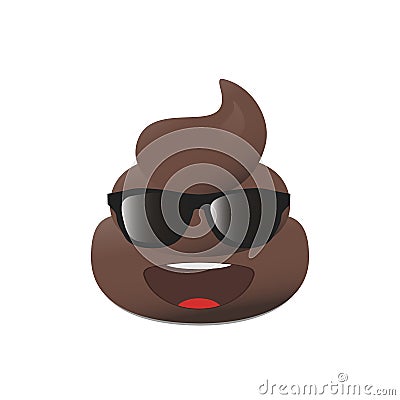 Shit emoji. Poo emoticon. Poop face isolated. Vector Illustration