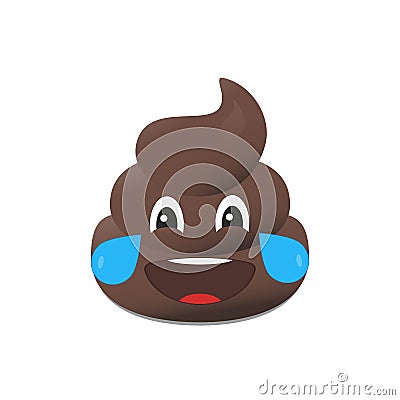 Shit emoji. Poo emoticon. Poop face isolated. Vector Illustration