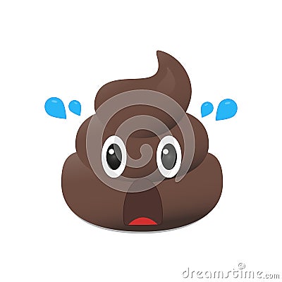 Shit emoji. Poo emoticon. Poop face isolated. Vector Illustration