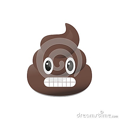 Shit emoji. Poo emoticon. Poop face isolated. Vector Illustration