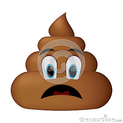 Shit icon, sad face, poop emoticon Vector Illustration