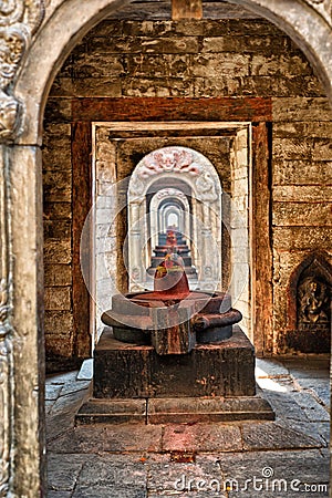 Shiva lingam of Pashupatinath temple Stock Photo