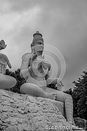 Shiva Parvathi statues on Kailasagiri hill , India Stock Photo