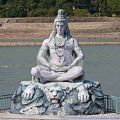 Shiva statue in Rishikesh, India Stock Photo