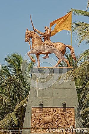 Shivaji Statue, Public Garden, Dahisar, Mumbai, Editorial Stock Photo