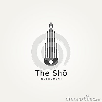 Sho japanese music instrument minimalist logo Vector Illustration