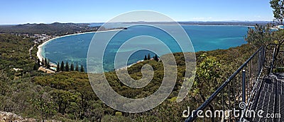 Shoal Bay scenic views from Mt Tomaree, Australia Stock Photo