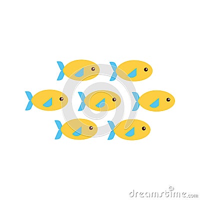 Shoal of fish icon Vector Illustration