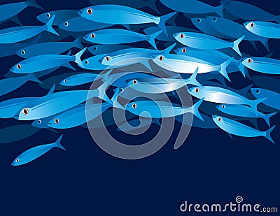 Shoal of fishes Vector Illustration