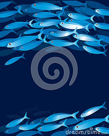 Shoal of fishes Vector Illustration