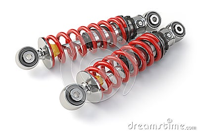 Shock absorber car isolated on white background. Auto parts and spare Cartoon Illustration