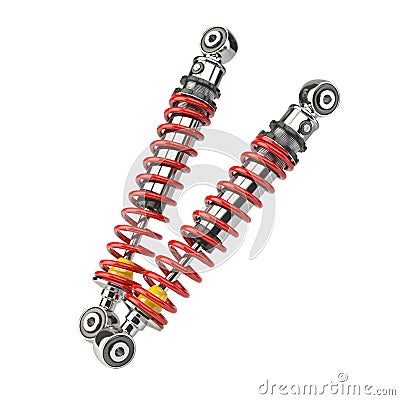 Shock absorber car isolated on white background. Auto parts and spare Cartoon Illustration