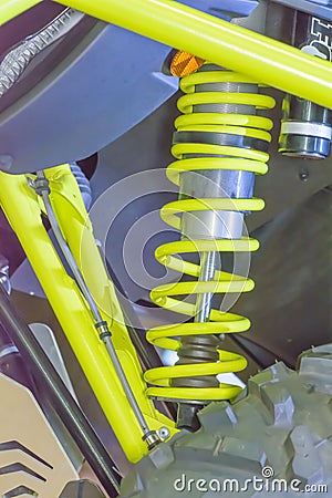 Shock absorber of car. Stock Photo