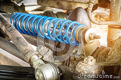 Shock absorber and car suspension of a car Stock Photo