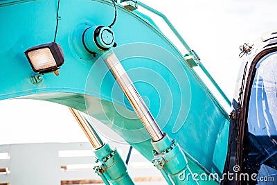 Shock absorber excavator Tractor Stock Photo