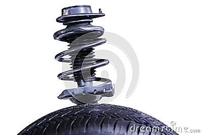 Shock absorber on white Stock Photo