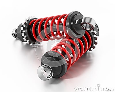 Shock absorbers isolated on white background. 3D illustration Cartoon Illustration