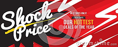 Shock Price Hottest Deal Promotion Sale Banner Vector Vector Illustration