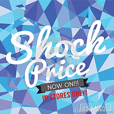 Shock Price Sale Geometry Banner Vector Vector Illustration