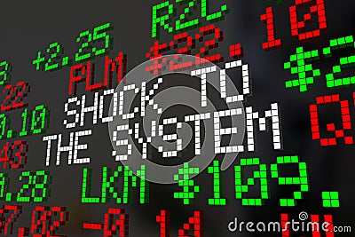 Shock to the System Stock Market Correction Ticker Words 3d Illustration Stock Photo