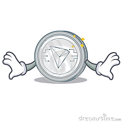 Shock Tron coin character cartoon Vector Illustration