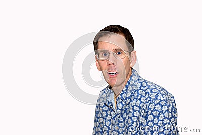 Shocked Adult Man Expression Stock Photo